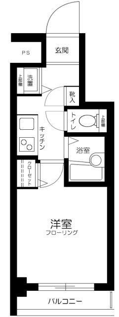 スカイコート板橋第二(1K/1階)の間取り写真