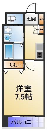 ウエンズ大阪城北(1K/5階)の間取り写真