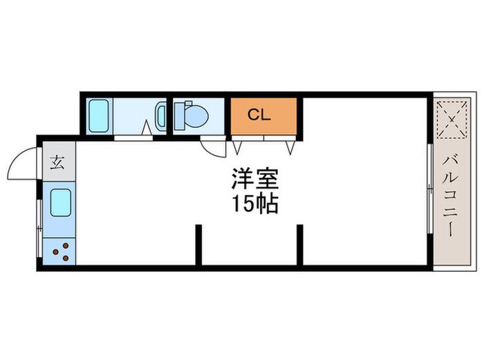 西京都マンションII(ワンルーム/3階)の間取り写真