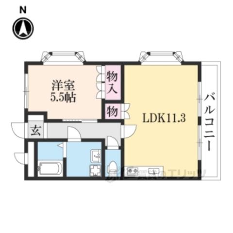 グランドヒルズ光(1LDK/2階)の間取り写真