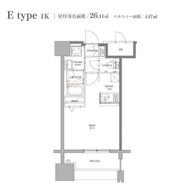 エンクレスト博多STYLE(1K/5階)の間取り写真
