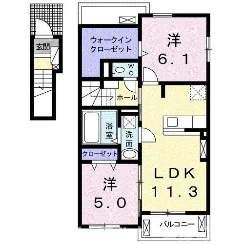 チェリーハウス(2LDK/2階)の間取り写真