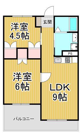武庫川フレックス(2LDK/5階)の間取り写真