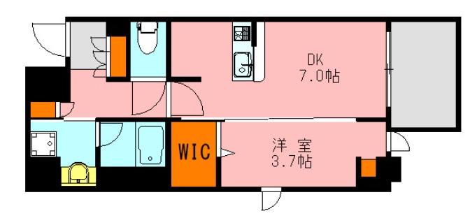 LANDIC O2239(1DK/5階)の間取り写真