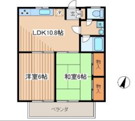 ウィズ調布リバーサイド(2LDK/1階)の間取り写真
