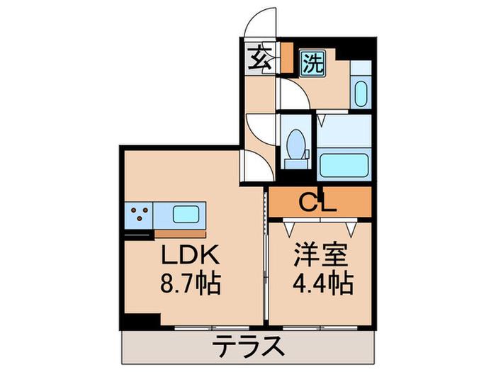 プライムメゾン(1LDK/1階)の間取り写真