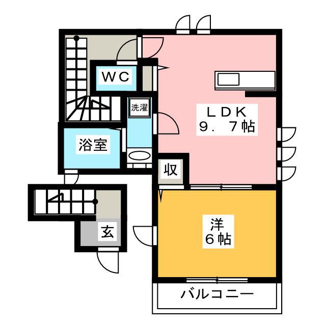 Jアーバン府中八幡町(1LDK/2階)の間取り写真