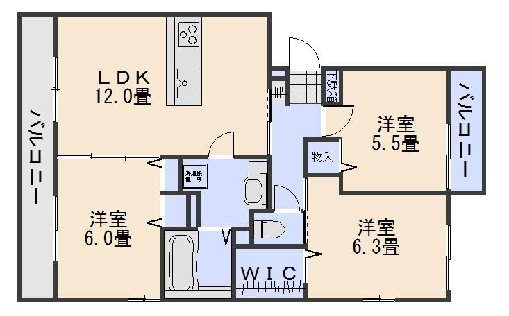 セジュールIII(3LDK/3階)の間取り写真