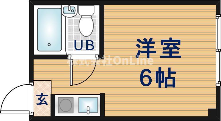 YOUハイム寿II番館(ワンルーム/3階)の間取り写真
