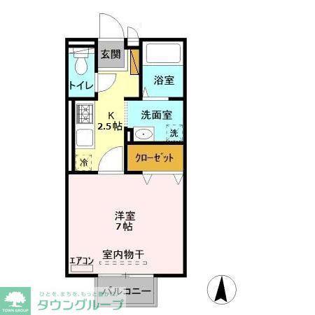 アピテプランシェ(1K/2階)の間取り写真