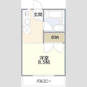 メゾンヤザコ(ワンルーム/1階)の間取り写真
