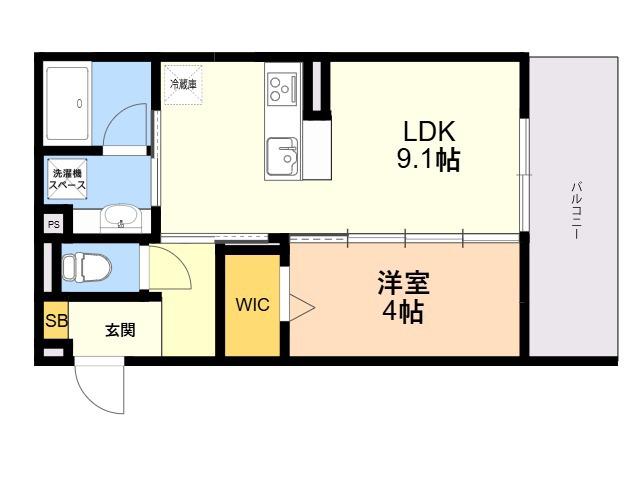 D-ROOMサンライズ A棟(1LDK/3階)の間取り写真