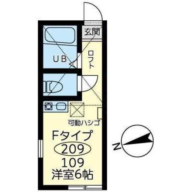 ユナイト新町アーウィンローズ(ワンルーム/2階)の間取り写真