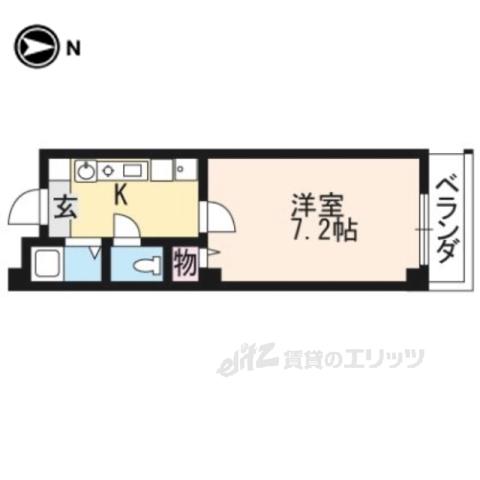 ルーセント御薗橋(1K/2階)の間取り写真