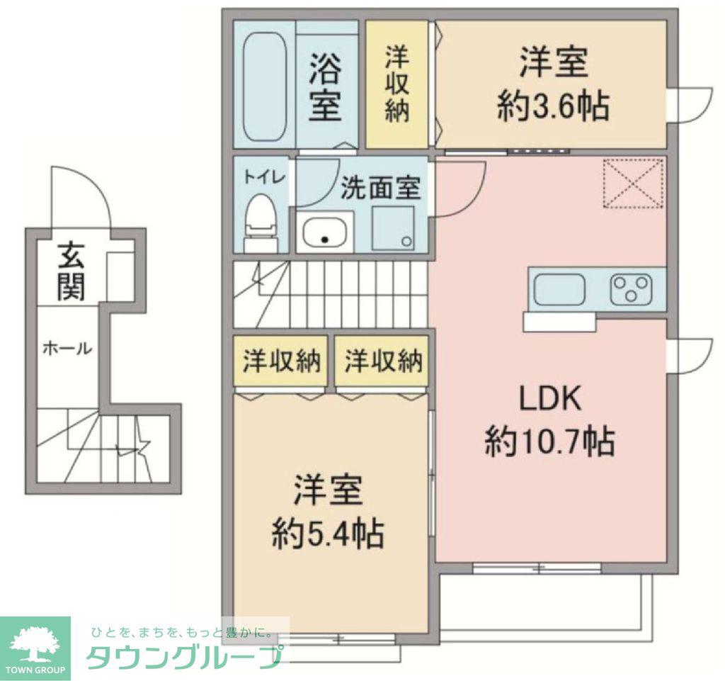 グリーンハイツ(2LDK/2階)の間取り写真