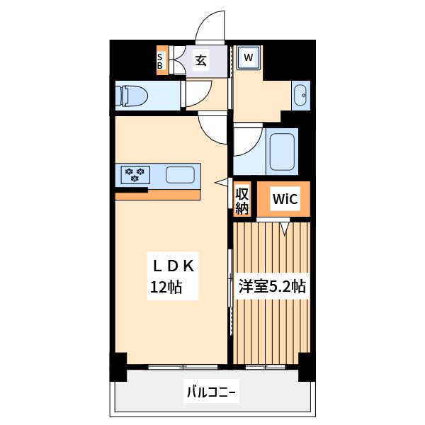 ルーチェⅤ(1LDK/7階)の間取り写真