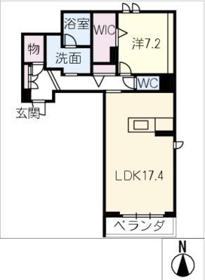 フェリシア(1LDK/2階)の間取り写真