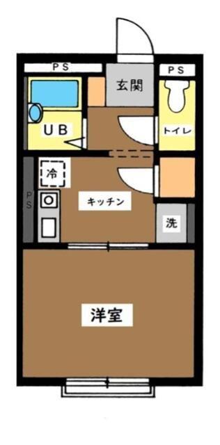 パレスニシュウ(1K/3階)の間取り写真