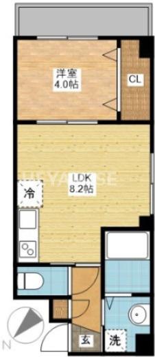サザンパレスII(1LDK/10階)の間取り写真