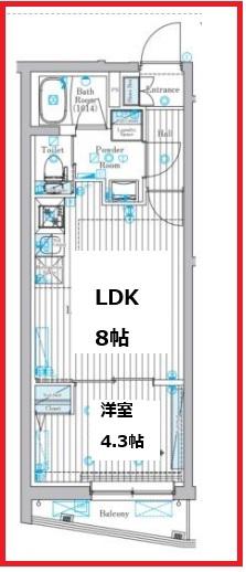 ミライズ五反野マキシヴ(1LDK/2階)の間取り写真