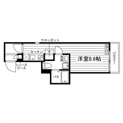 グランドーリア千本通(ワンルーム/2階)の間取り写真