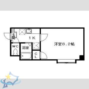 CORE24B(1K/3階)の間取り写真