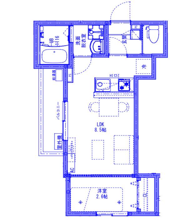 KEIAI RESIDENCE 春日部(1LDK/1階)の間取り写真