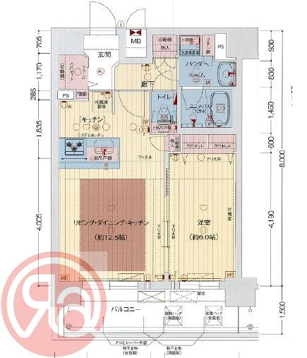 プレサンスOSAKA DOMECITYビーツ(1LDK/12階)の間取り写真