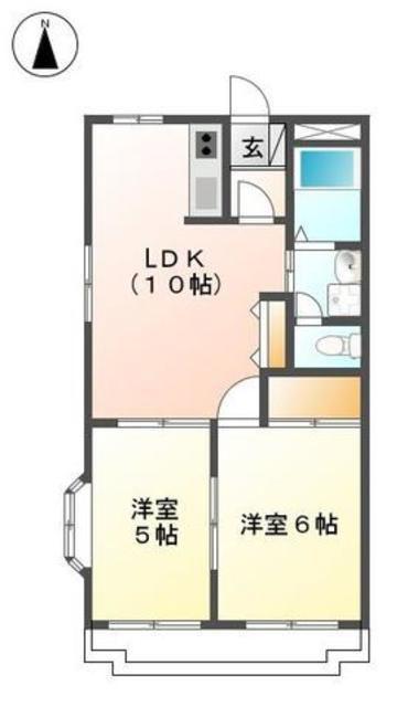 パティオ三田(2LDK/3階)の間取り写真
