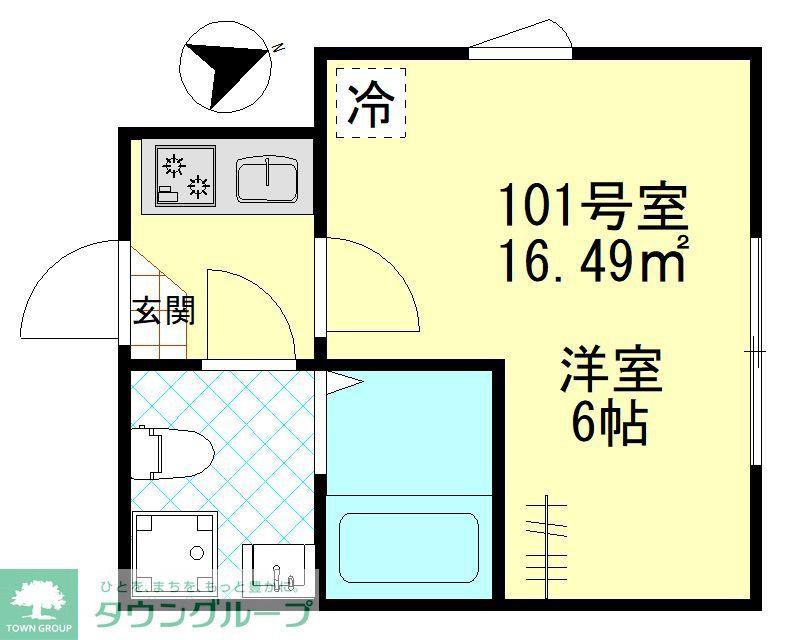 グランツ堀切(1K/1階)の間取り写真