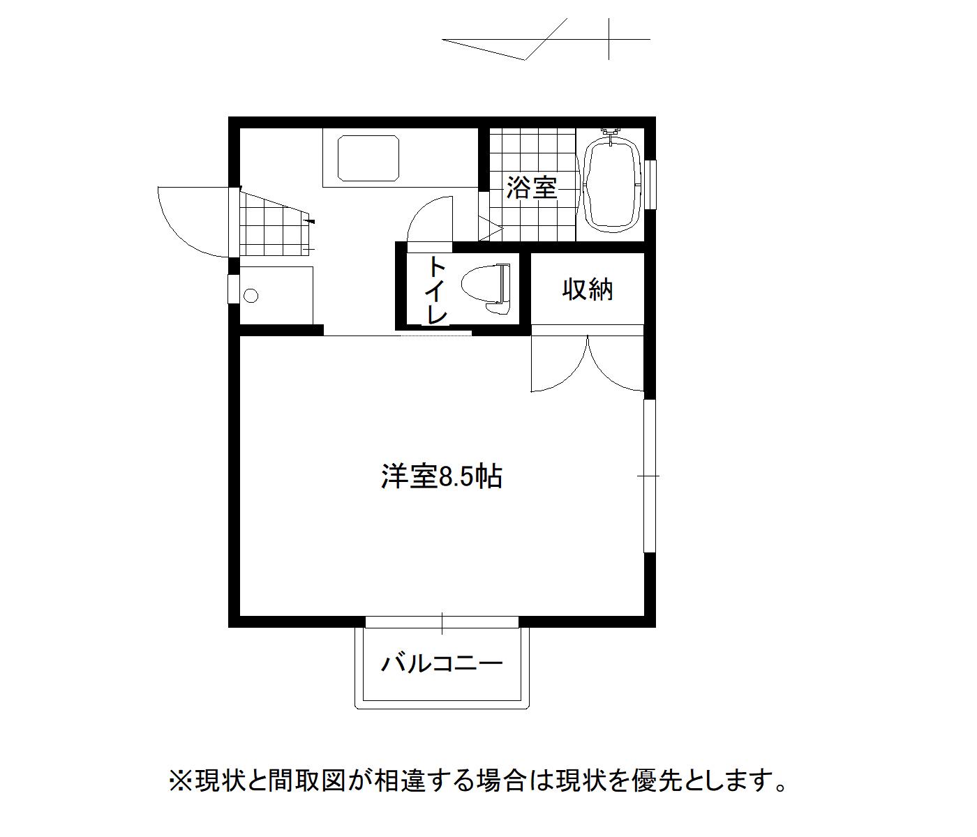 サンセールI(1K/2階)の間取り写真