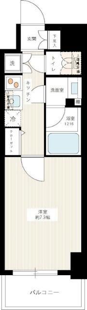メインステージTOKYO・ノースHYS(1K/3階)の間取り写真
