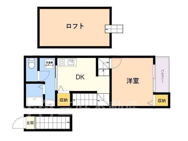カンステレイションIV(1DK/2階)の間取り写真