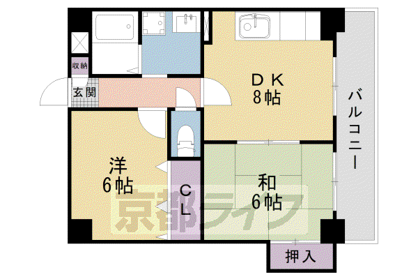 祥々ビル(2LDK/2階)の間取り写真