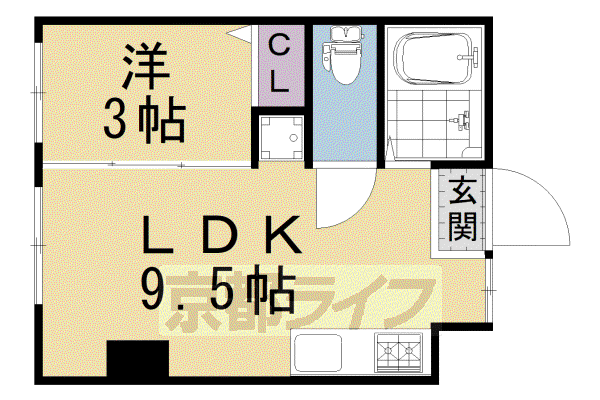 花園ビル(1LDK/4階)の間取り写真
