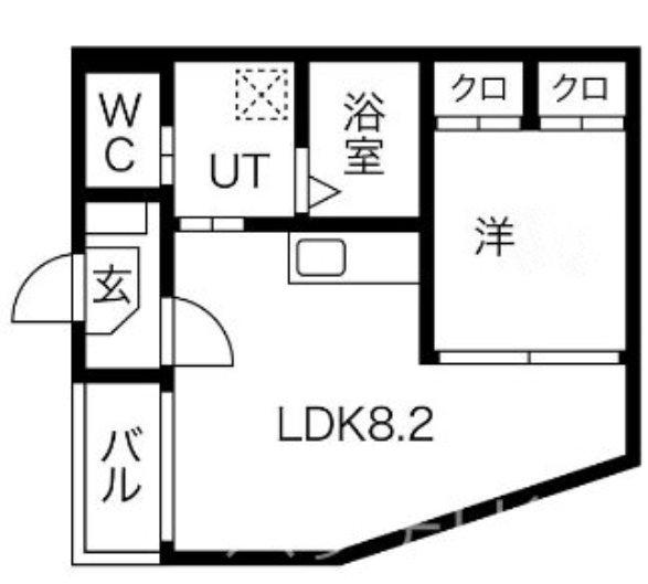 MAISON FAR 黒川(1LDK/3階)の間取り写真