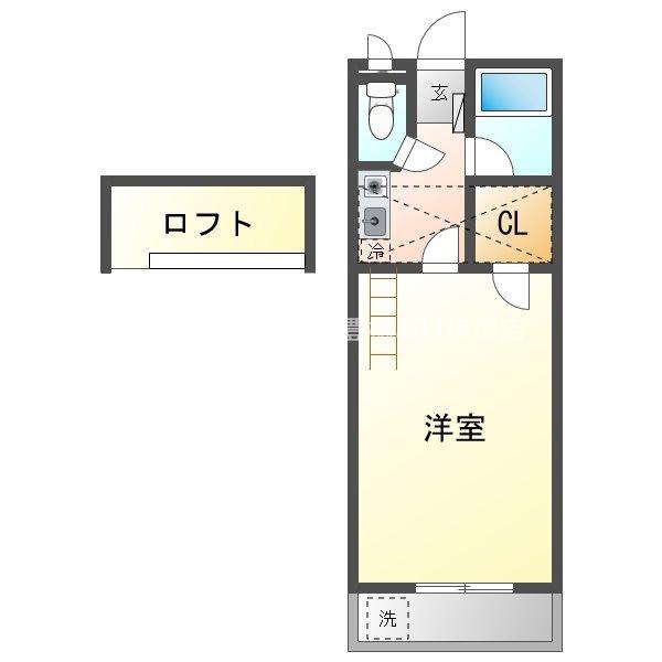 セザンヌ菰口(1K/1階)の間取り写真