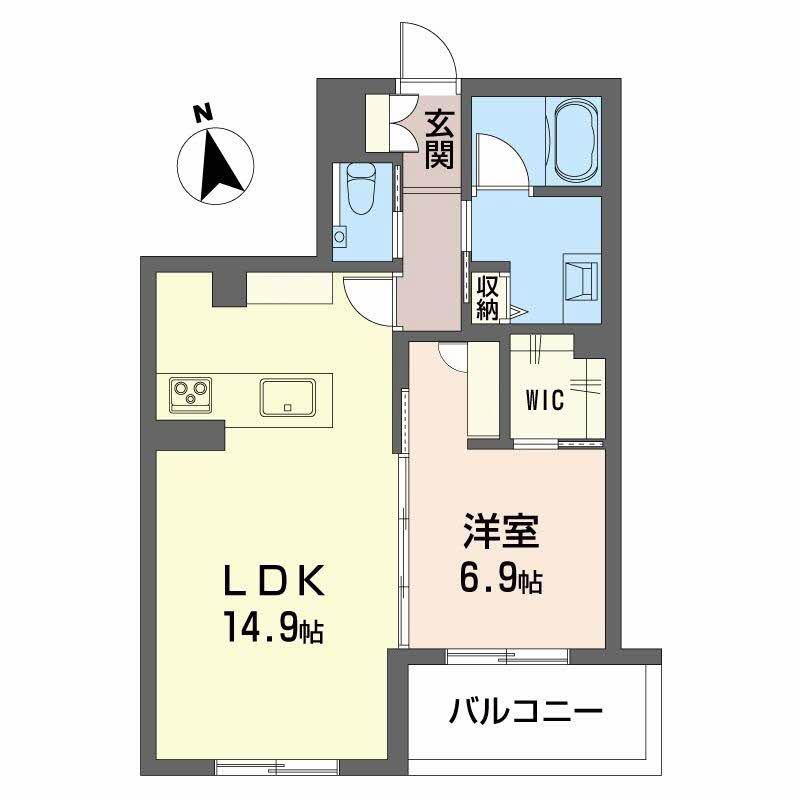 ブリエ松降(1LDK/2階)の間取り写真