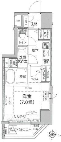 アイルカナーレ深川(1K/9階)の間取り写真