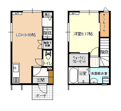 ビオラ泉町A棟(1LDK/1階)の間取り写真
