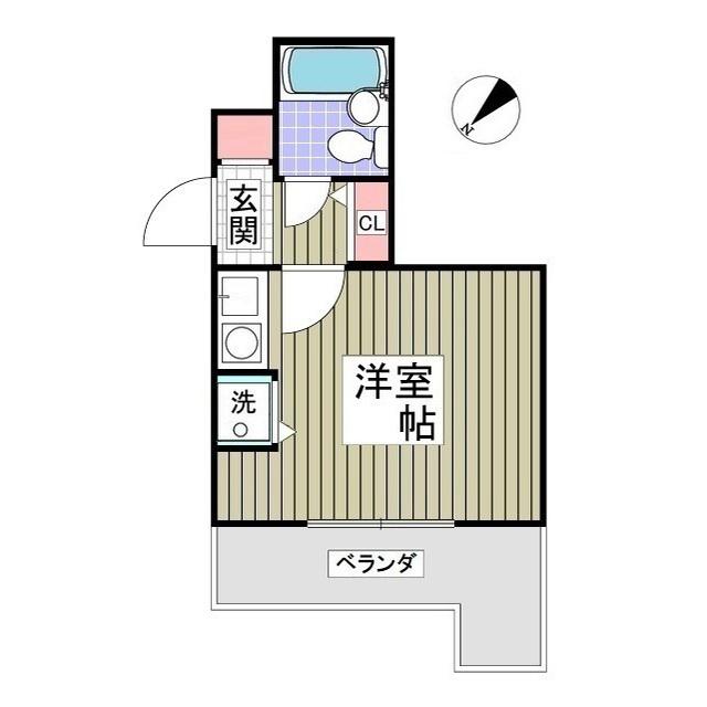 杉浦ハイツ狭山(ワンルーム/4階)の間取り写真