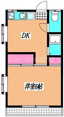 サンタモニカ(1DK/2階)の間取り写真