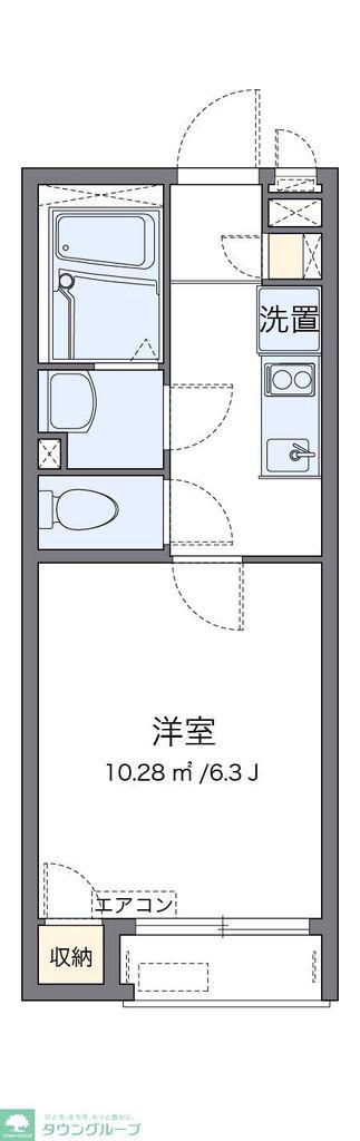 レオネクスト幸良III(1K/1階)の間取り写真