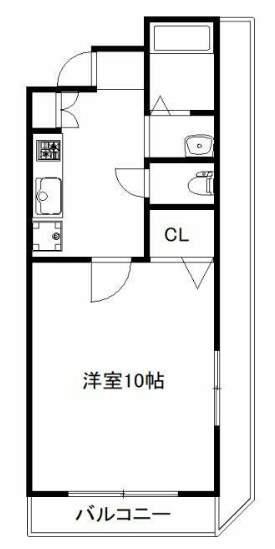メルベイユII(1K/3階)の間取り写真