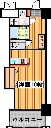 ロイヤル渡辺通II(ワンルーム/6階)の間取り写真