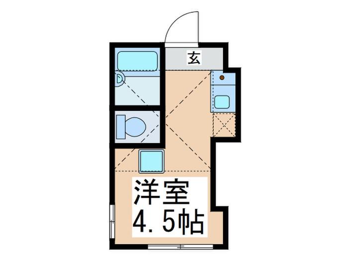 プライムテラス青葉台(ワンルーム/2階)の間取り写真