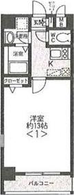 FLAT12(1K/3階)の間取り写真