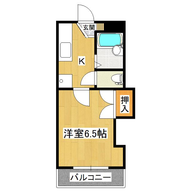 細田レジデンス(1K/3階)の間取り写真