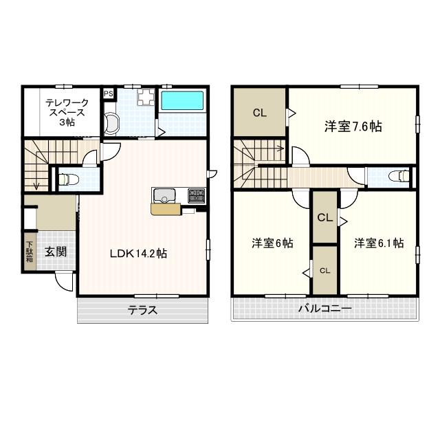 BLATT HUS(3LDK/1階)の間取り写真