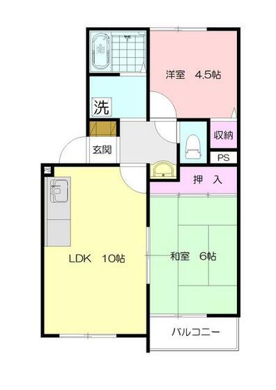 サンクレールIII(2LDK/2階)の間取り写真